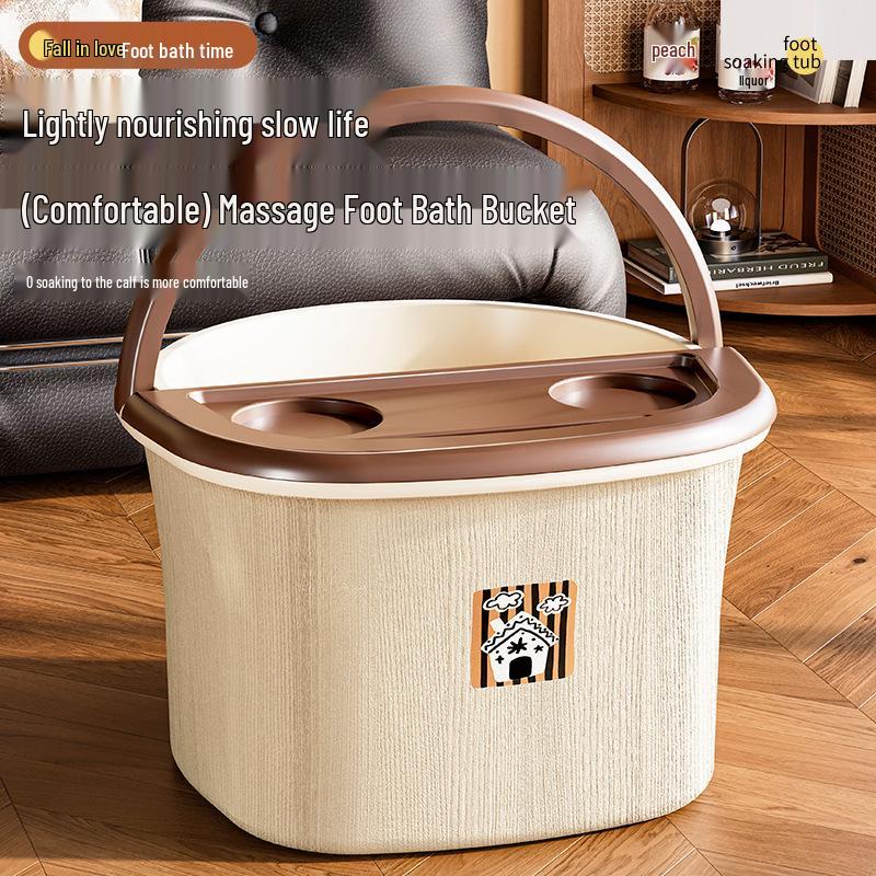 Portable Thickened Foot Bath Bucket with Handle - Calf-Length Foot Washing Tub