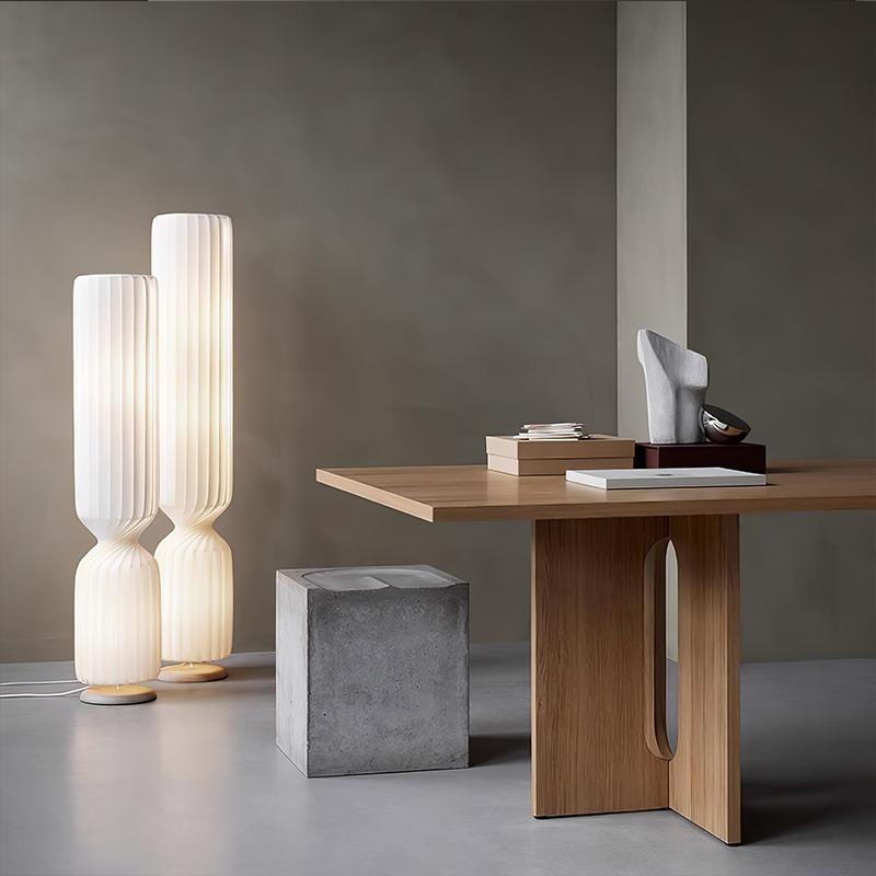 Nordic Modern Floor Lamp with LED Light Source Cloth Art Design White Silk Shade for Home Decor Living Room Restaurant Hotel
