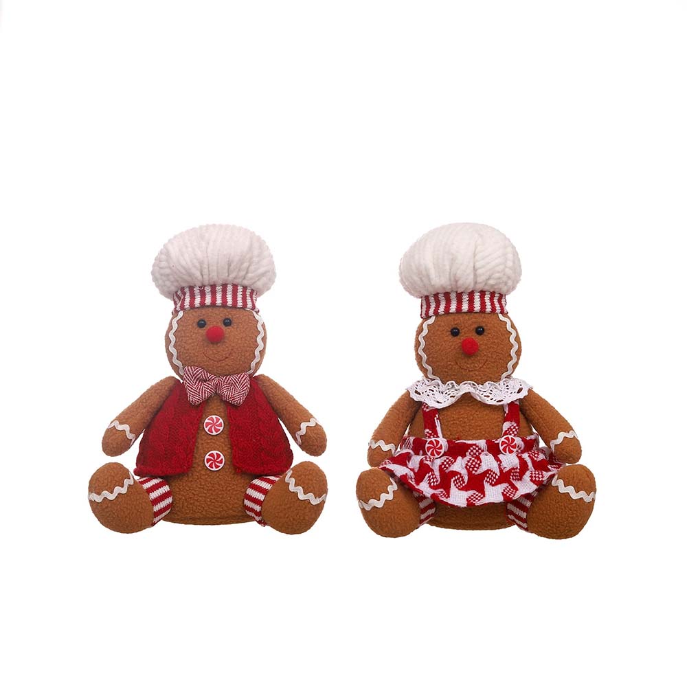 Christmas Decor Doll Cartoon Sitting Position Gingerbread Figure Tabletop Children Gift Party Holiday Decor Props Christmas