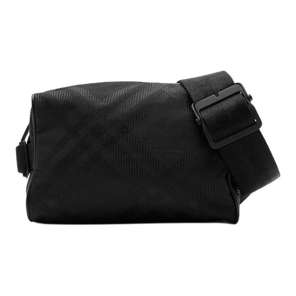 Burberry Check Pattern B-Logo Accessory Polyamide Crossbody Waist Bag Men's Style Black