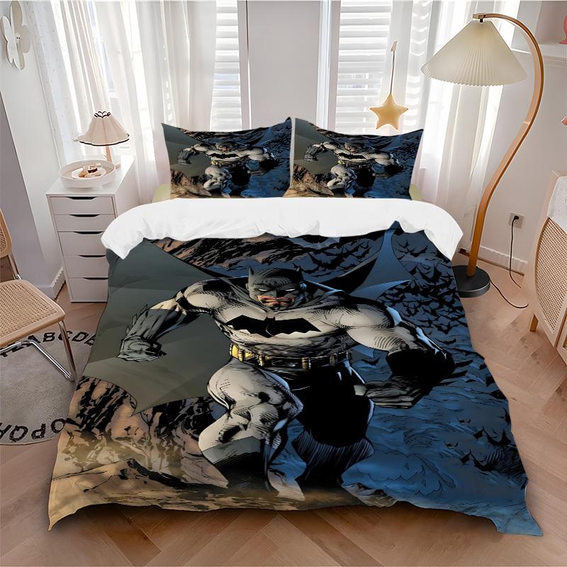 3pcs batman, superhero Duvet Cover Set (1 Duvet Cover + 2 Pillowcases, No Core) - Comfortable, And Breathable Bedroom Decoration yy251104031