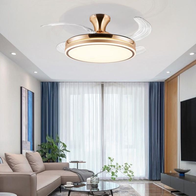Indoor LED Lighting Fan Household 3 Colors Dimming Ceiling Fan Lamp DC Motor 36"42"48" Electric Ceiling Fan Light