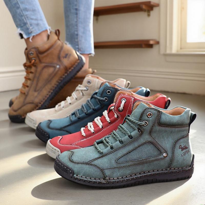 New Handmade Leather Women Shoes Casual Slip on Loafers Breathable Leather Shoes Flats Fashion Moccasins Tooling Shoes Plus Size