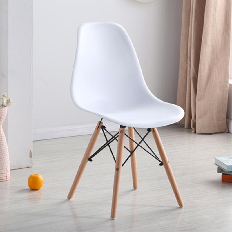 Nordic Modern Dining & Office Chair with Plastic Backrest - Simplistic Design for Home and Work.