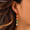 Fashion Colorful Daisy Drop Earring Vintage Long Tassel Dangle Earrings for Women Wedding Party Jewelry Gift