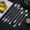 304 Stainless Steel Double-Headed Spiral Bar Spoon with Long Handle