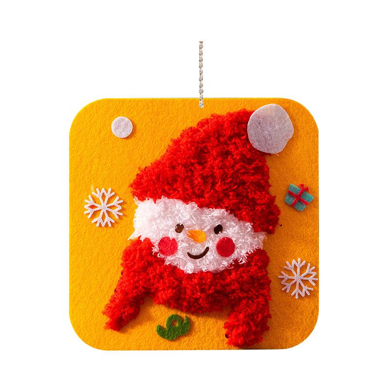 Christmas Felt Sewing Kit for Kids Educational DIY Craft Set Nonwoven Fabric Lacing Activity Holiday Themed Ornament Making Preschool Learning Toy