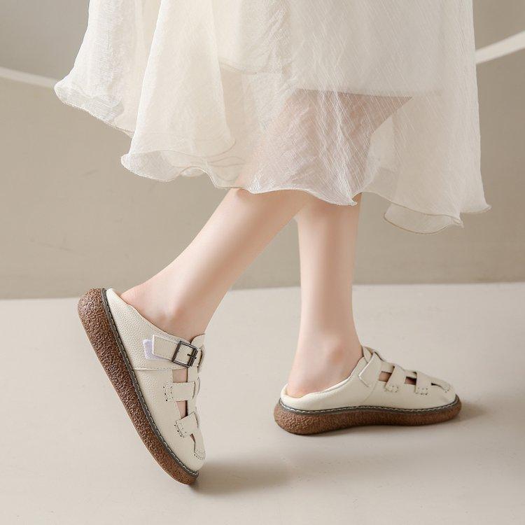 

Баотоу римские сандалии женские новые летние ретро шлепки нескользящие полые дышащие лоферы 40