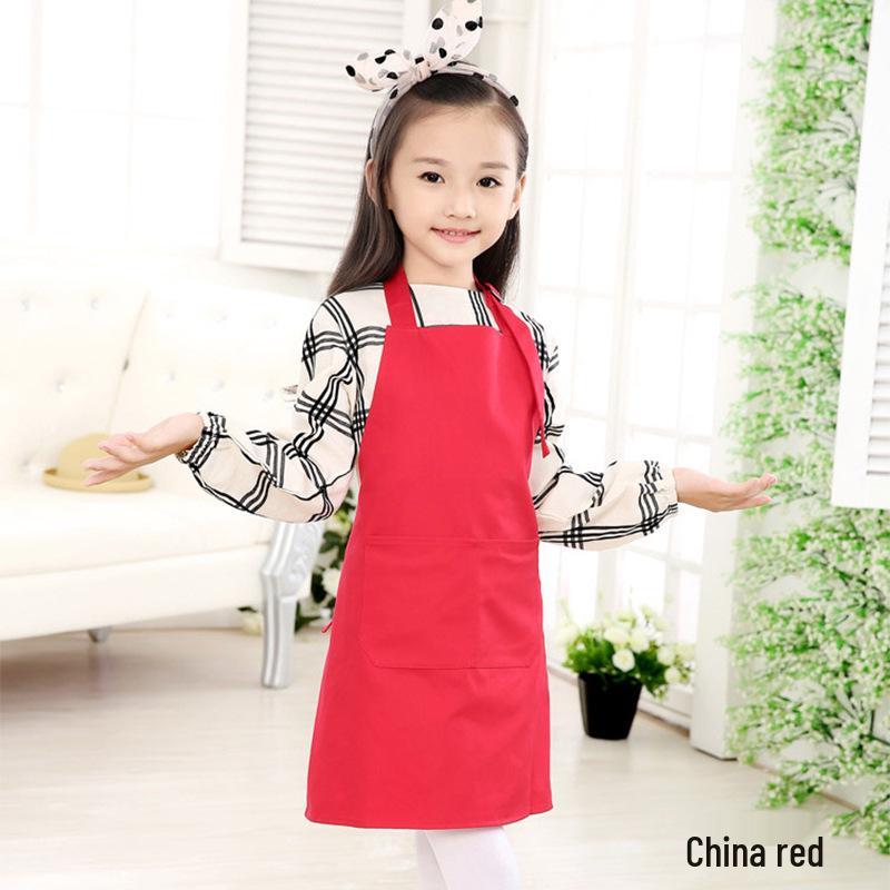Children's Neck Hanging Korean Style Apron, Unisex, Sleeveless, Anti-Stain, Custom Logo, Ideal for Kindergarten Painting