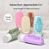 Frascos de Silicone Multifuncionais para Viagem com Escova Integrada para Lavagem Facial e Shampoo