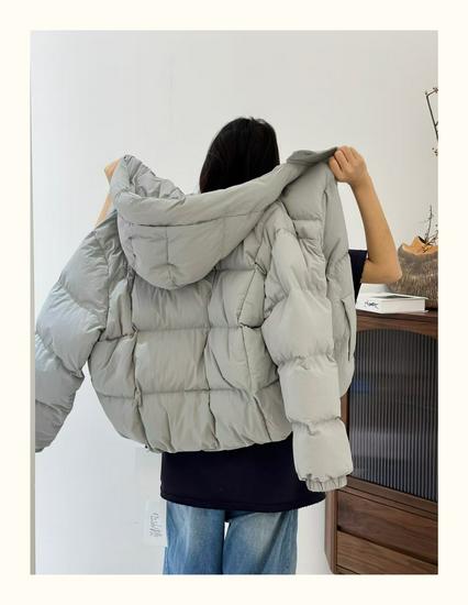 Winter Korean Style Loose Plus Size Casual Padded Cotton Hooded Jacket