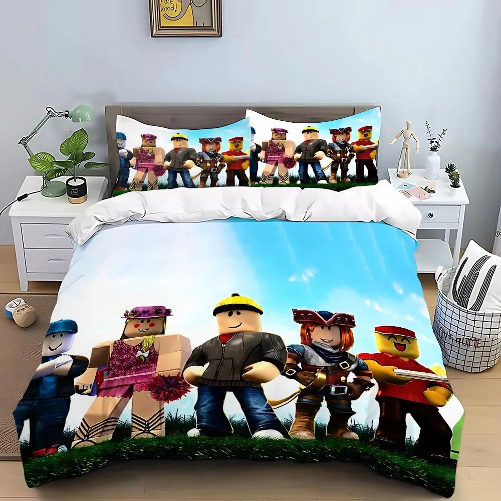 Game Duvet Cover Pillowcase R-Robloxes Bedding Set Adult Boy Girl Bedroom Decoration Children Single Double Size