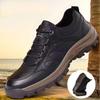 2025 New Men's Large Size British Casual Leather Shoes - Non-Slip Outdoor Hiking