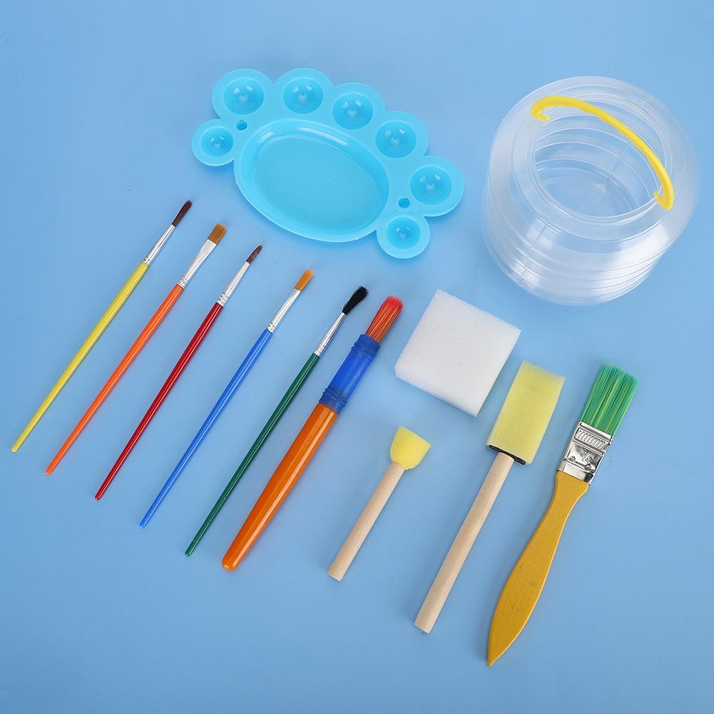 YS8011 Conjunto de Pintura Infantil DIY Grafite Pincel de Belas Artes Paleta Balde Brinquedos de Desenho