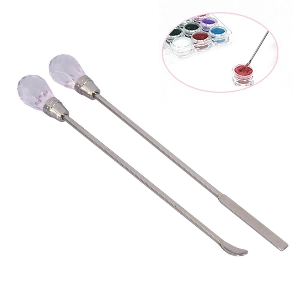 3Colors Nail Spatula Picker Spoon Acrylic Gel Powder Mix Stick Stirring Rod Manicure Tool Set