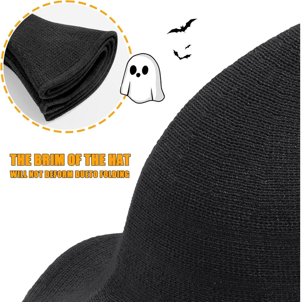 1 Pack Halloween Witch Hat Black Pointy Wizard Hat Halloween Party Cosplay Costume Accessories Suitable for Adult Men and Women