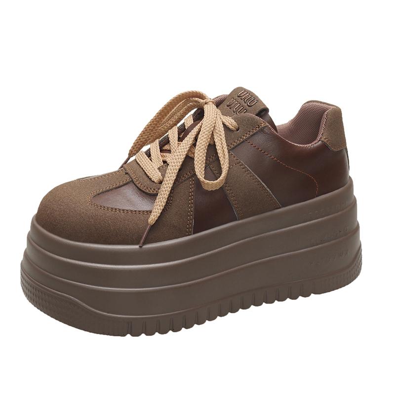 

Мода 7СМЖенские Повседневные Спортивные Туфли Каблуки Высокая Платформа Кроссовки Танкетка Увеличение Роста Обувь Кожа Леопард Удобные Массивные Кроссовки 35