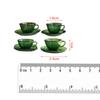 4Pcs 1/6 Miniature Cups with Saucers Mini Kitchen Toy Dollhouse Cups Set for Children