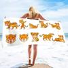 Absorbent Beach Towel Tiger Print Sand Free Lightweight Quick Dry Gym Sunbed Pool Swim Travel Towels Blanket for Men Women