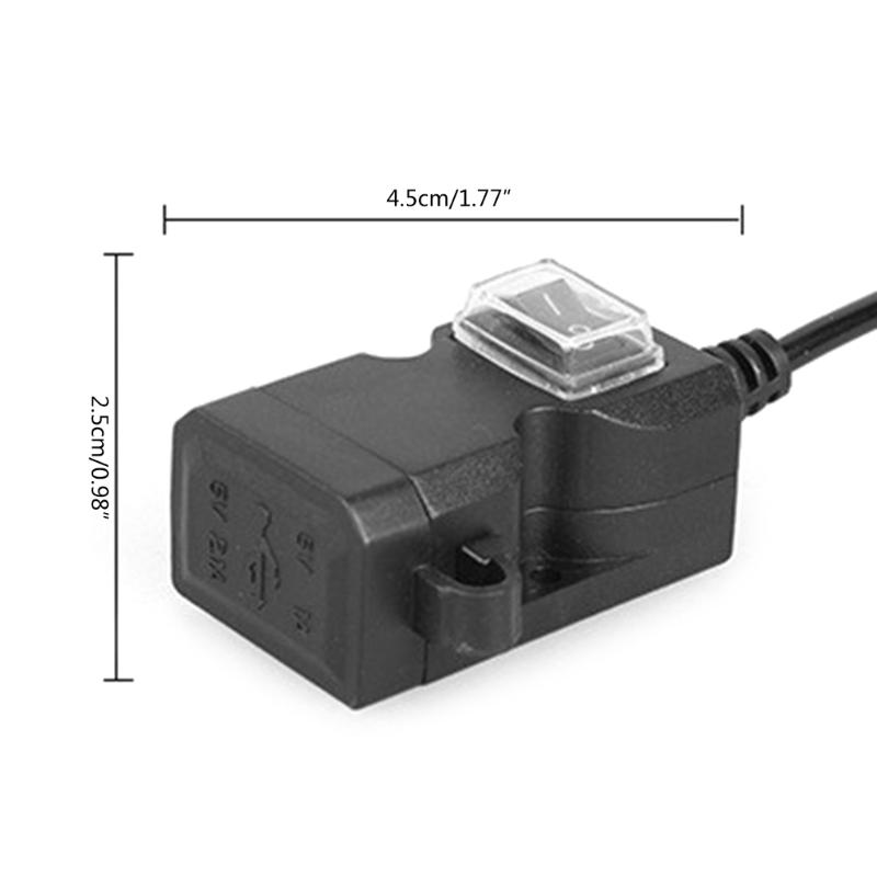 Dual-USB 1.0A2.1A Power Supply Socket For Car Charger-Motorcycle Charger-Adapter