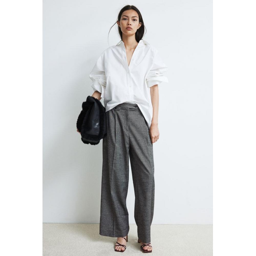 

H M Chris Leg Pants Dark Grey Melange