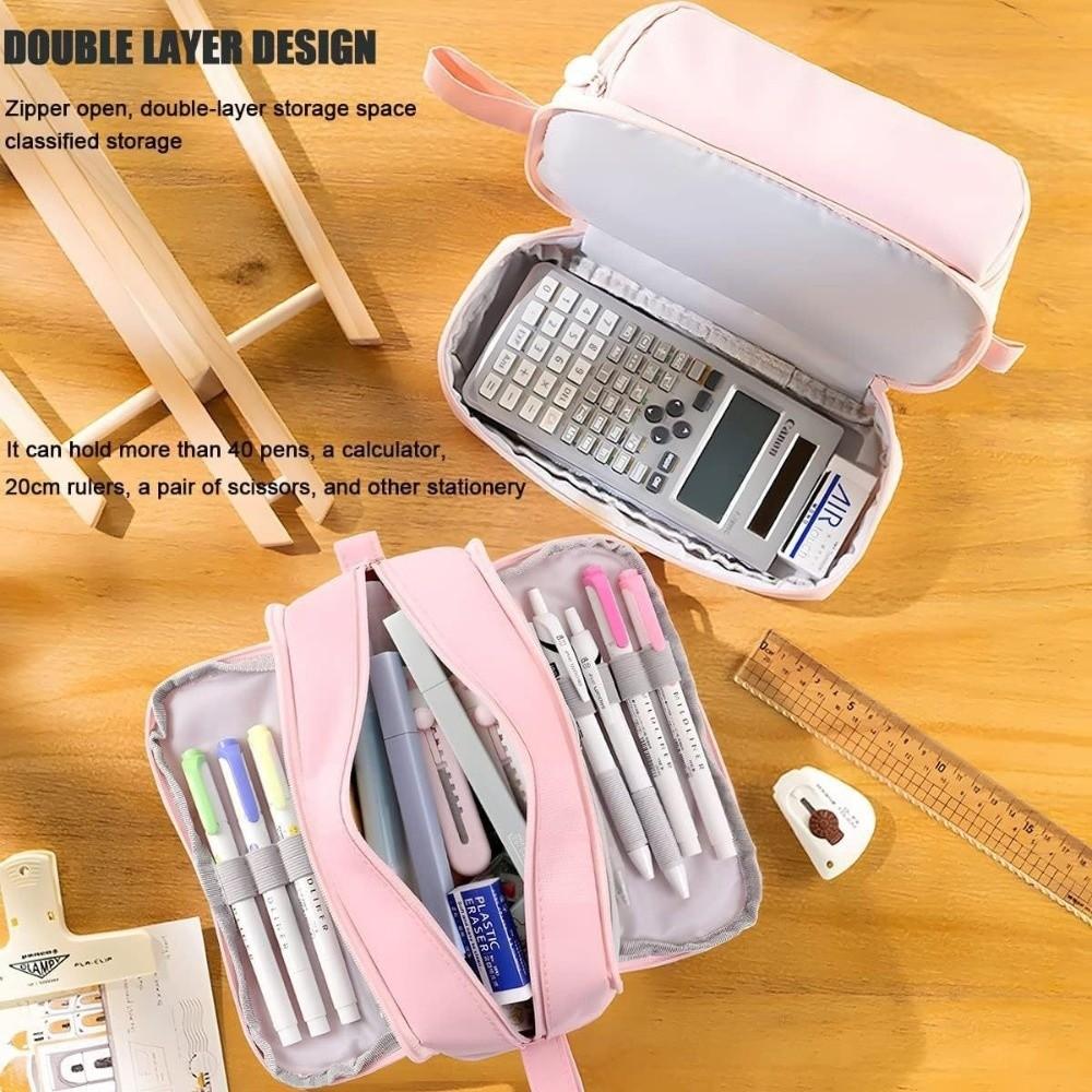 Large Capacity Students Pencil Pouch Multi-layer Pen Storage Bag Practical Pencil Case  Students