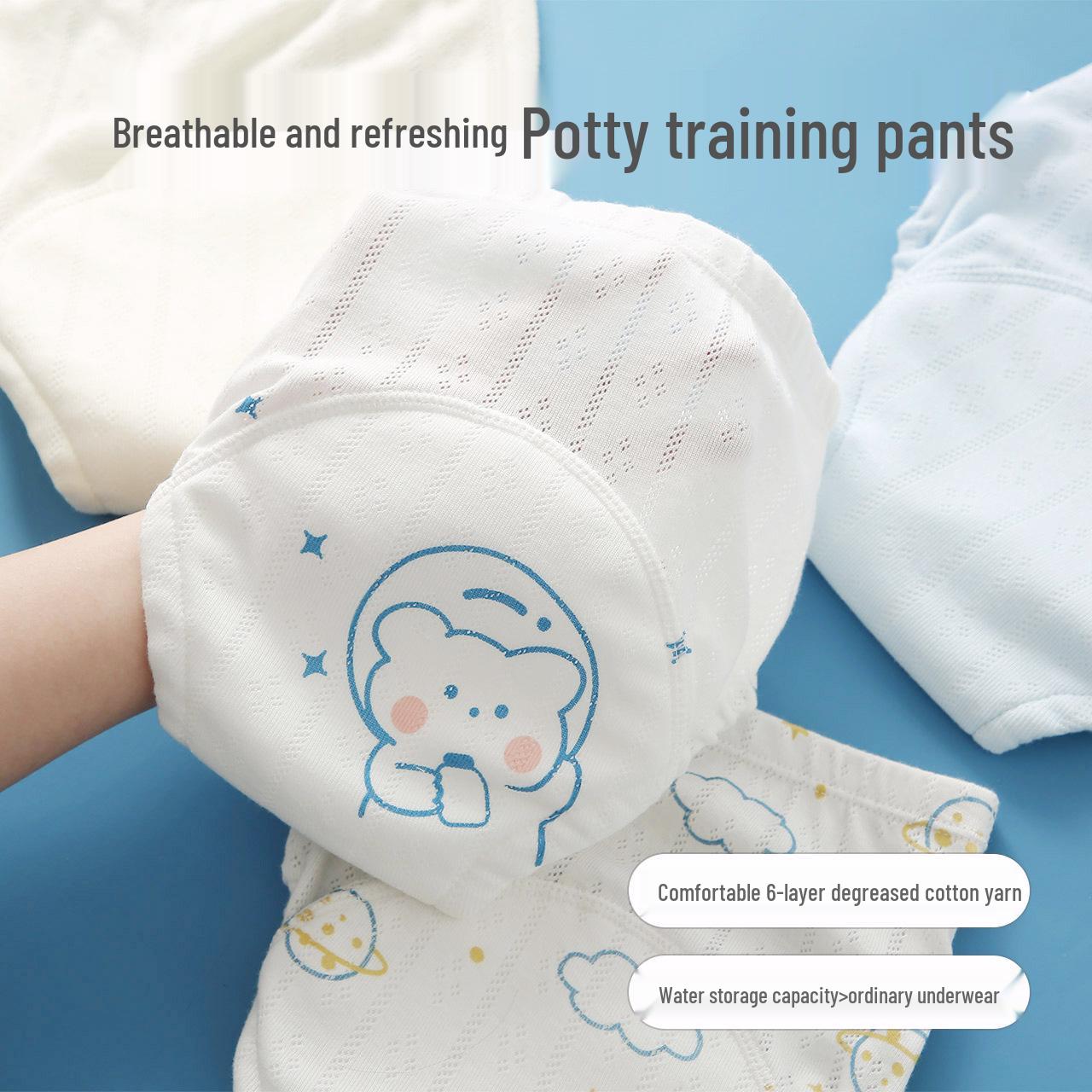 

Infant Breathable Mesh Training Pants - Washable 6-Layer Gauze Cloth Diapers for Summer Size 100 (Recommended 24-32 lbs)