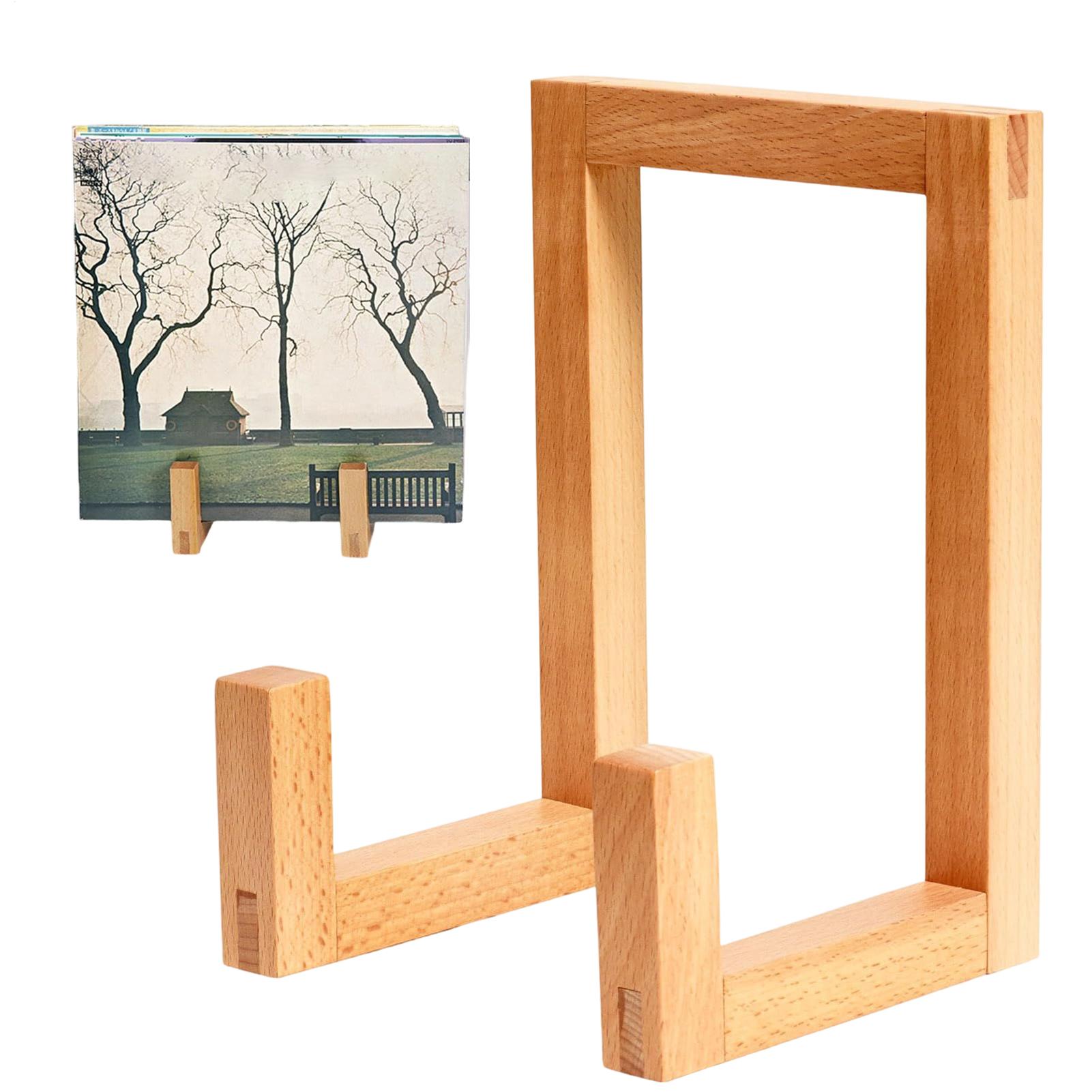 

Классический держатель для виниловых пластинок из массива дерева Стенд для демонстрации LP-альбомов Стильный деревянный стенд для хранения и демонстрации виниловых пластинок Вмещает 10-15 альбомов CN