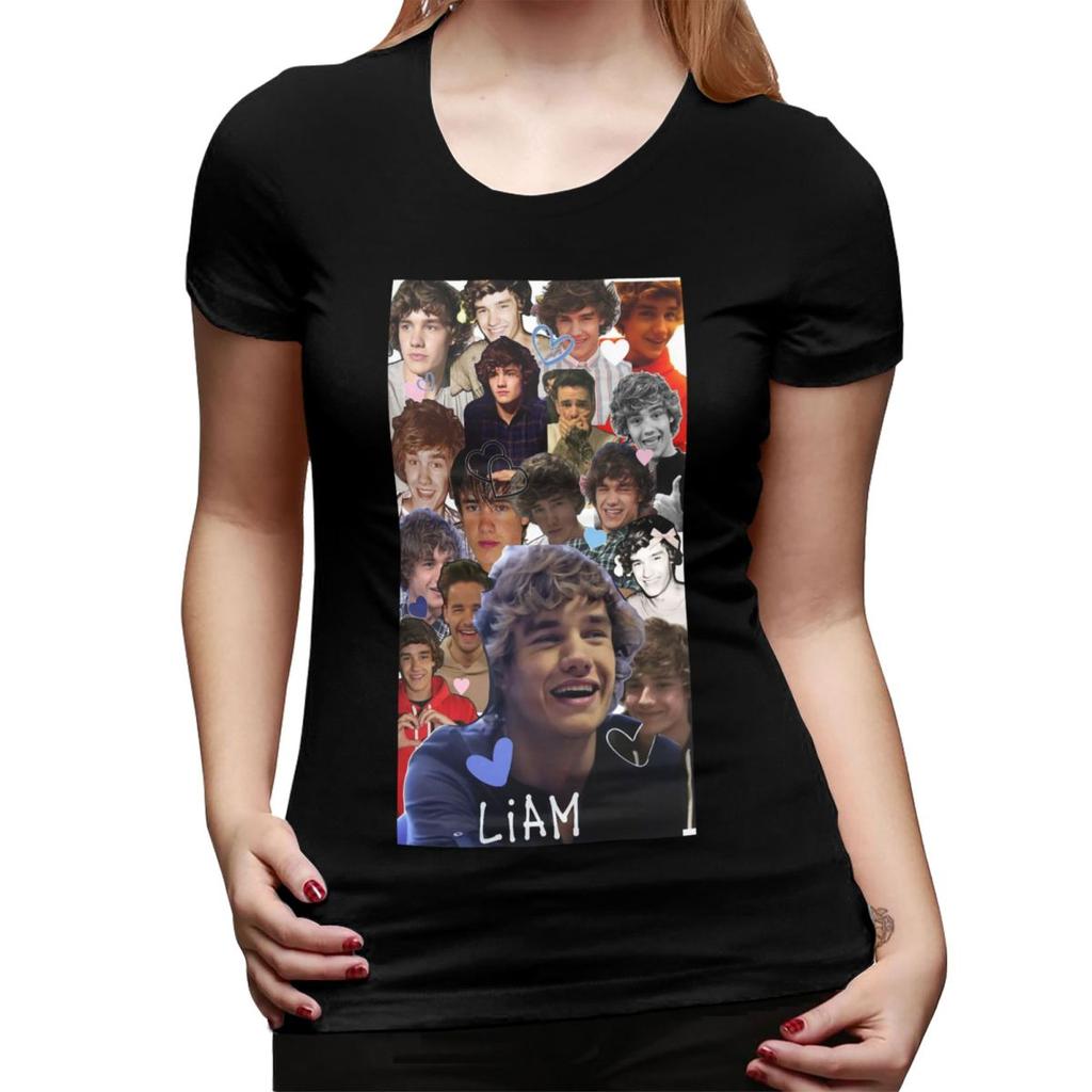 Liam Payne Photo Collage TShirt for Women ONeck Streetwear T Shirts Womens Tees Short Summer Clothes Tops
