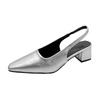 Absolutely beautiful women's bag head sandals women's 2025 new summer French gentle fairy evening wind thick heel silver single shoes