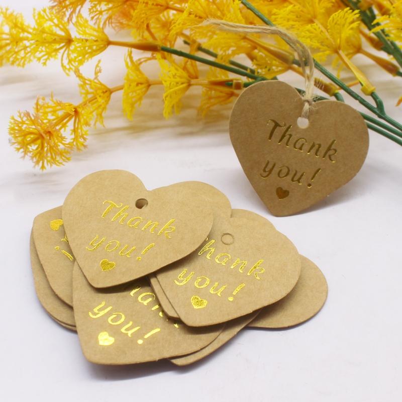 100 pcs 5x4cm hot stamping. Thank you for the hang card and 20 meter hemp rope