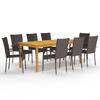 VidaXL 9-Piece Garden Dining Set Patio Dining Furniture Table and Dining Chairs 3067880