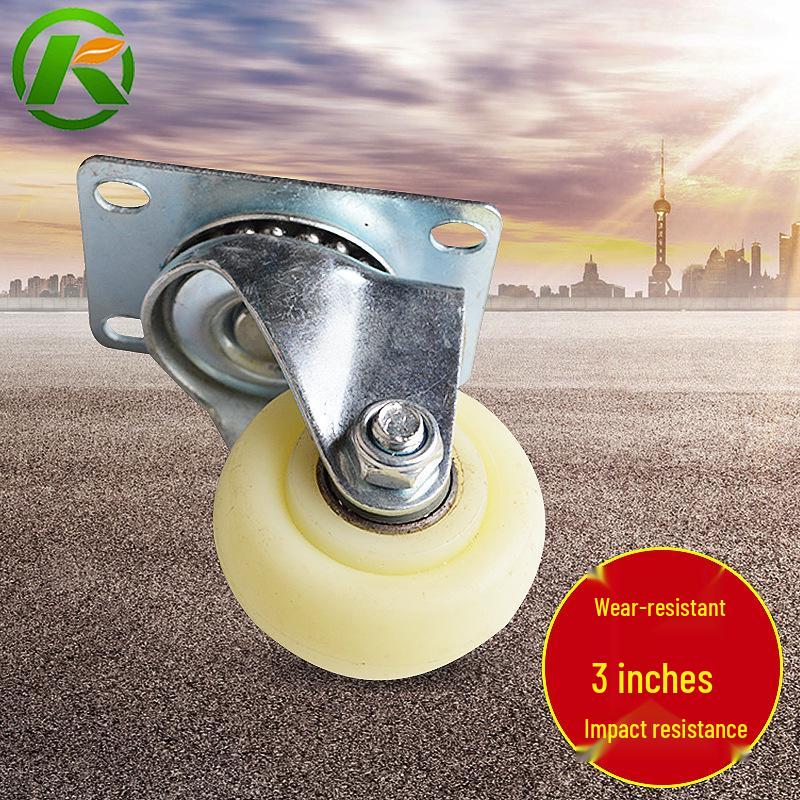 Medium Duty Swivel Caster Wheel - White Nylon, Wear-Resistant