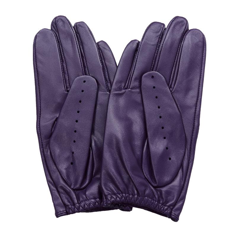 Women's Full-Finger Perforated Leather Motorcycle Gloves AM013