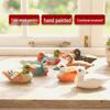 Hand-Carved Wooden Duck Ornament - Small Animal Decor for Creative Home Living Room