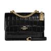 Klare Crocodile Pattern Embossed Leather Crossbody Bags Medium Women's Black (Unisex) Crossbody Bags CC840 IMBLK
