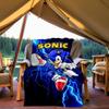 1PC Sonic Speed Outdoor Flannel Throw Blanket HD Printed Lightweight Soft Warm All Season Blanket for Sofa, Bed, Travel