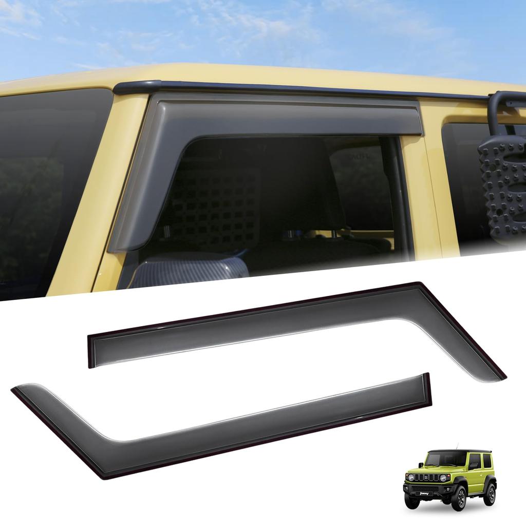 AMWMORV New Jimny JB64 Side and Door Set of Compatible with Jimny Sierra and JB74 Window Rain and Sun Exterior Parts Visors, 2, Series, Visors,