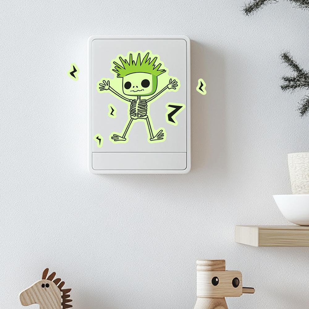 Glow-in-the-dark Cartoon Electrocution Skull Bedroom Living Room Entrance Switch with Home Beautification Wall Stickers