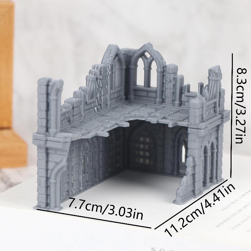 3D Printed Gothic Building Ruins Terrain Scenery Unpainted Mini Building Model Kit For Dnd Wargaming Terrain Scenery Building