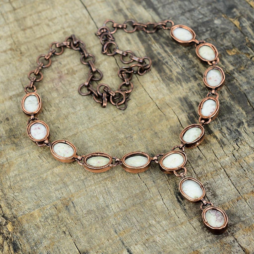 Cinnabar necklace electroformed copper necklace adjustable chain necklace handmade copper jewelry anniversary gifts gemstone dainty necklace