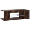 VidaXL Meuble TV avec lumières LED Chêne fumé 90x39x30 cm, support tv, armoire média, armoire hifi, unité tv, unité média, 822665
