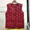 Women's Vest Down Cotton Vest Women's Large Size Winter Warm Vest Thickened Vest Short Vest Jacket Back Elastic Waist