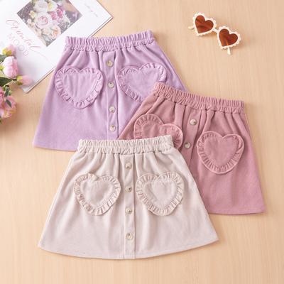 Girls Sweet Princess Solid Color Skirt Spring and Autumn Children Fashion Skirt