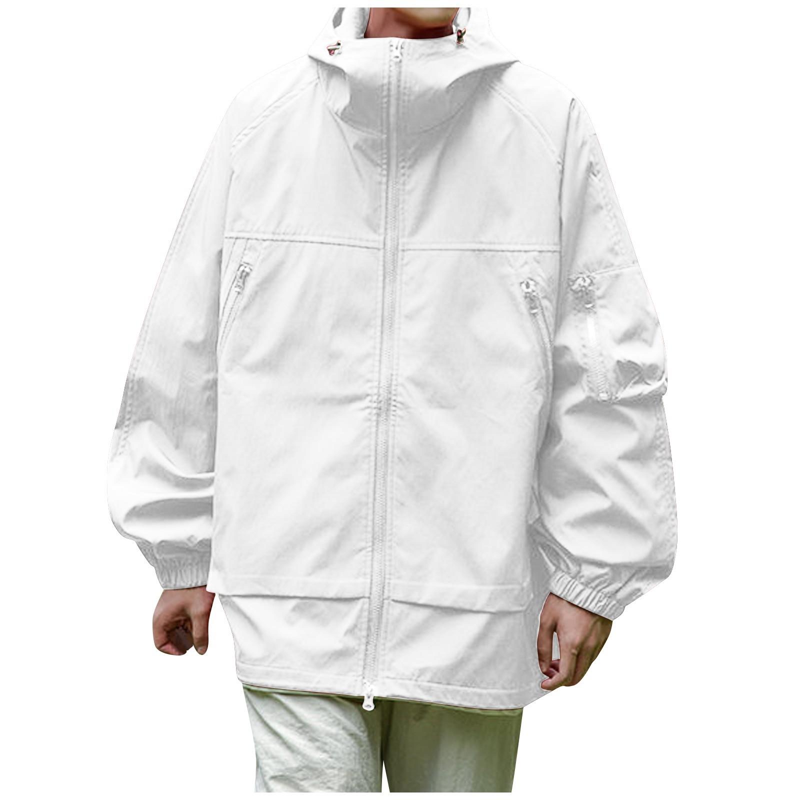 

Мужская повседневная спортивная куртка Водонепроницаемая Легкая с капюшоном Для пеших прогулок Гольфа Дождевики С карманами XXXL бежевый