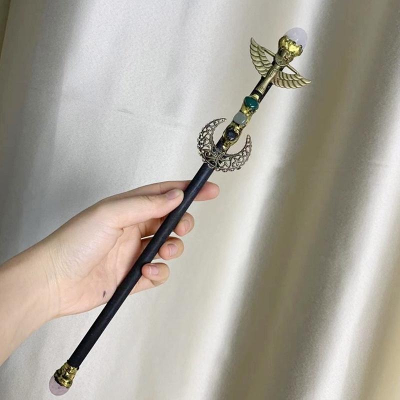 Fee Zauberstab Kristall Magischer Stab Amethyst Sandstein Raumdekoration für Kinder Mädchen Weihnachten Halloween Party