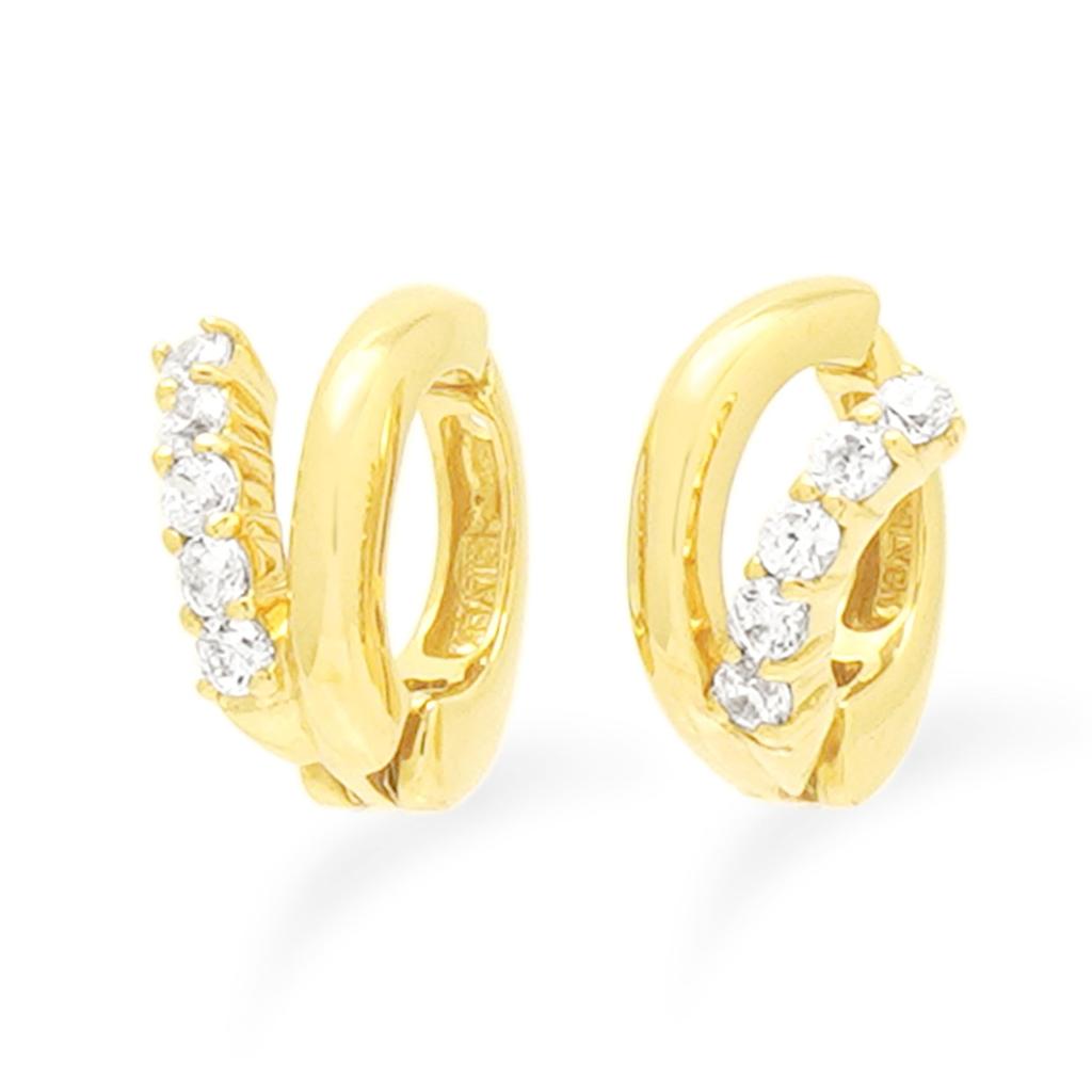 ESTELLE Øredobber Sølv Gult Gullbelagt Cubic Zirconia [Offisielt] Dame 0776-0066-0000-0000
