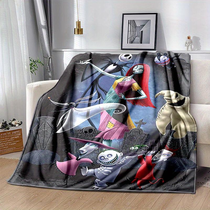 1pc, Cozy Nightmare Before Christmas Home Decor Blanket: A Perfect Gift for Bedroom, Living Room, Travel, Camping, Car, Beach, Office Naps, Flannel Th