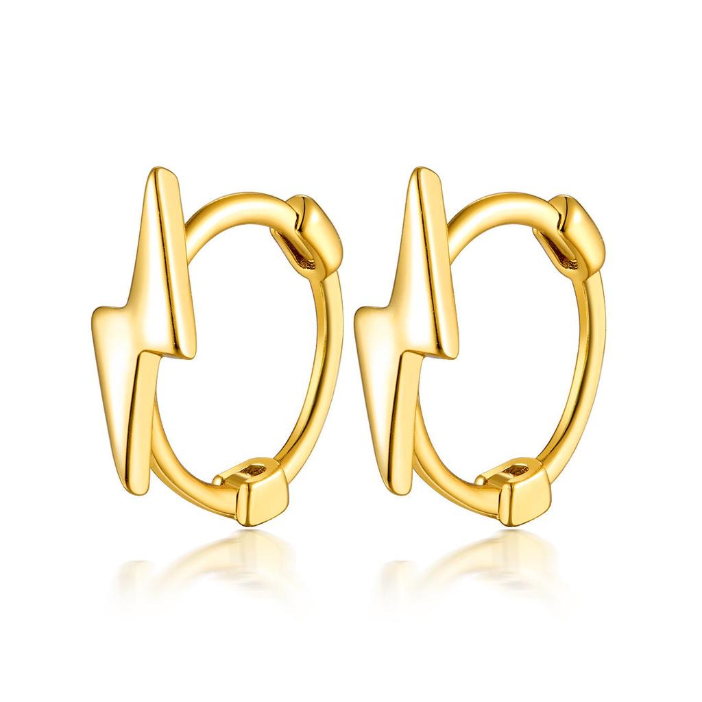 Light Gold S925 Sterling Silver Cross-border Earrings - European & American Design, High-End Luxury Style, Niche Design
