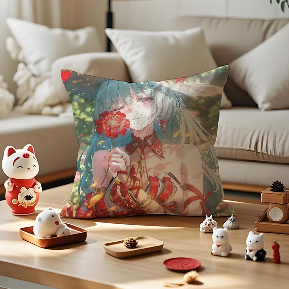 

Game Wuthering Waves Cushion Cover Silky Short Plush with Invisible Zipper Dustproof Sofa Pillow Cover for Home Decor 30x30cm